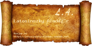 Latosinszky Aladár névjegykártya